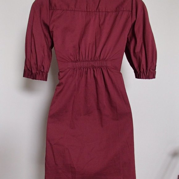H&M BURGANDY SHIRT DRESS 4 - Picture 3 of 4